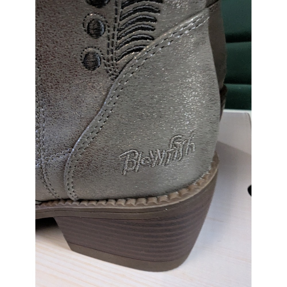 NIB Blowfish Malibu Rebel 2 Pewter Metallic Western Boots Embroidered Sz 7.5 - Picture 7 of 11
